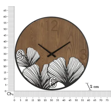 ZEGAR NASTĘNNY Super Wood/Leaf Ø 60x2 cm